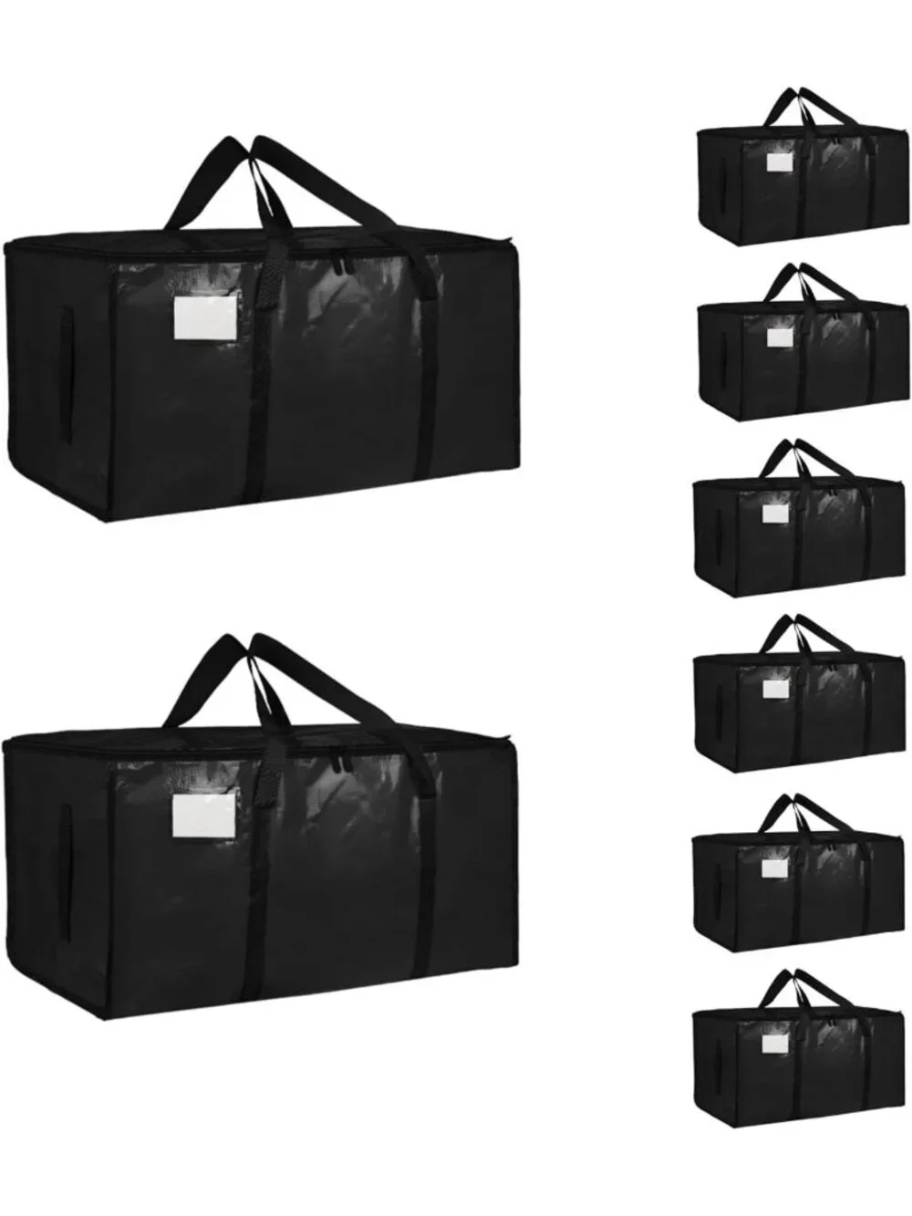 Extra Large Heavy Duty Waterproof Moving Bags - 8 Pack Storage Totes with
